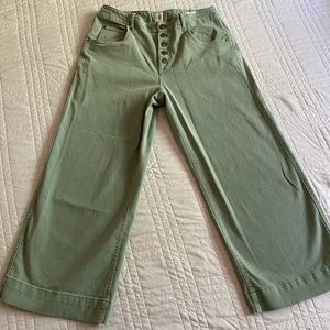 High waist greed wide leg pants